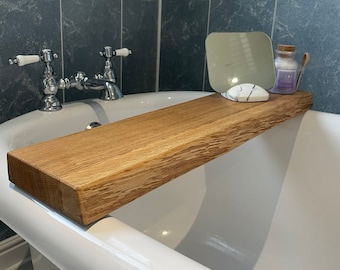 Rustic Oak Bath tray - Bath board - Shelf