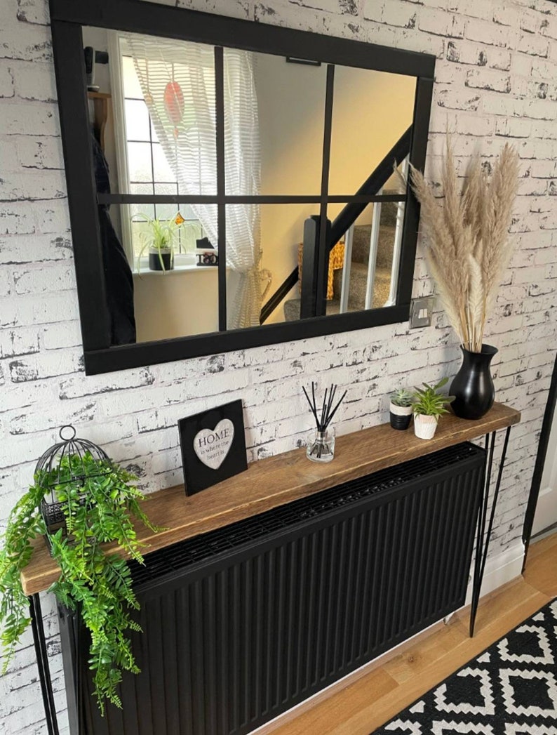 Rustic RADIATOR shelf / console table Etsy