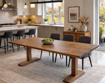 Solid Oak Tona Dining Table and Benches - Oak legs