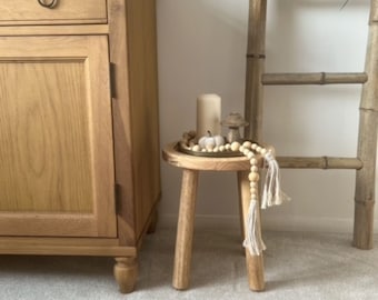 Rustic Reclaimed Wood Stool - Small Plant Table