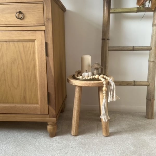 Rustic Small Wooden Stool - Milking stool - Oxford Stool