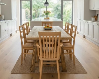 Rustic Pine Trestle Dining Table