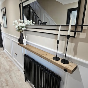 Rustic Radiator shelf with shelf brackets