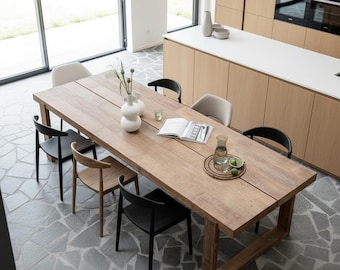 Burnan Solid Oak Dining Table Set - Oak Box legs