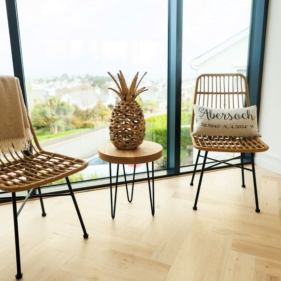 Rattan Dining Chairs Woven Rope Dining Chairs Black Metal Legs