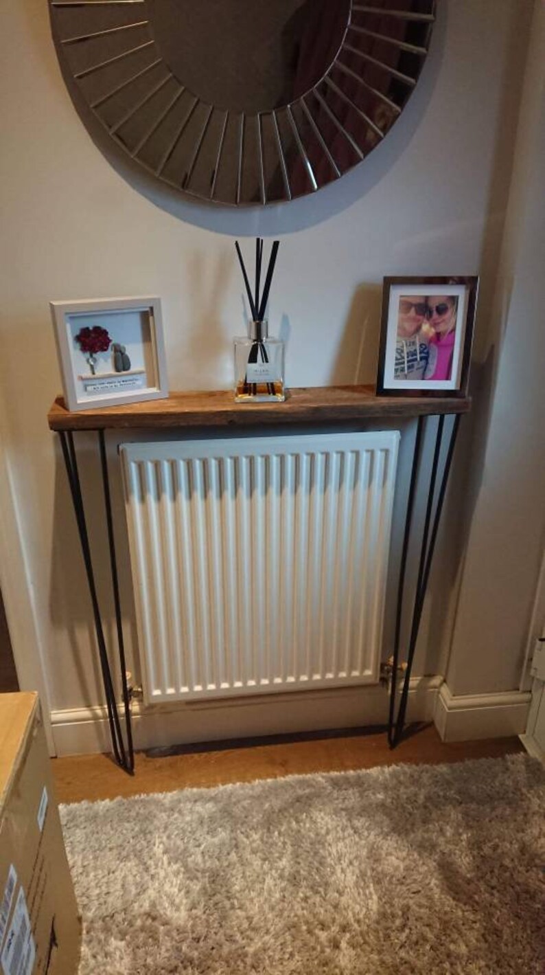 Rustic RADIATOR shelf / console table Etsy
