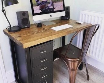 Rustic office desk - Box Legs