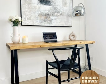 Rustic office desk - Trapeze Legs