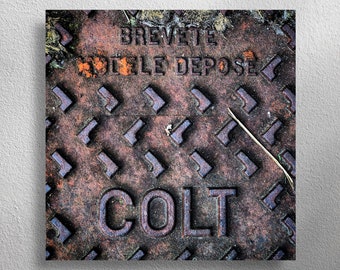 COLT-STEEL (40 x 40 cm), square wall photo for study, office, conference room and hallway.