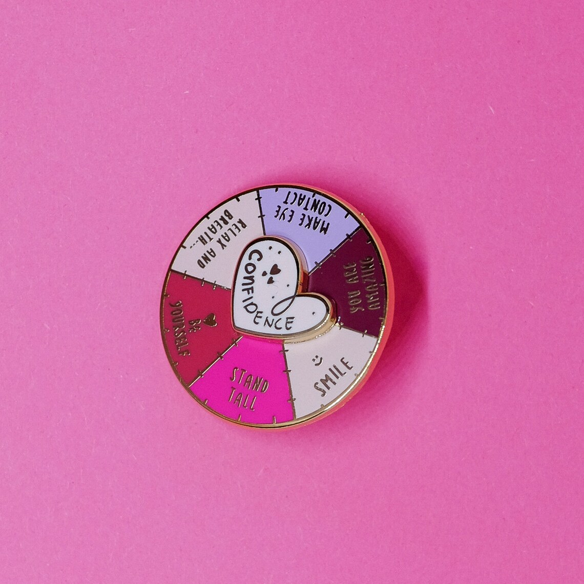 Confidence Spinning Hard Enamel Pin Mental Health Self Love Etsy
