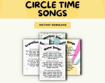 Preschool Circle Time Songs | Morning Meeting Songs | Classroom Music Resource | Preschool Teacher Printable