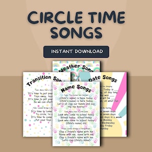 Circle Time Song Cards, Preschool Circle Time, Nursery Rhyme Songs, Welcome Song, Weather Song, Transition Song, Circle Time Cards