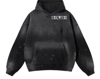 Vintage Wash Frayed Fleece Hoodie - 360 GSM