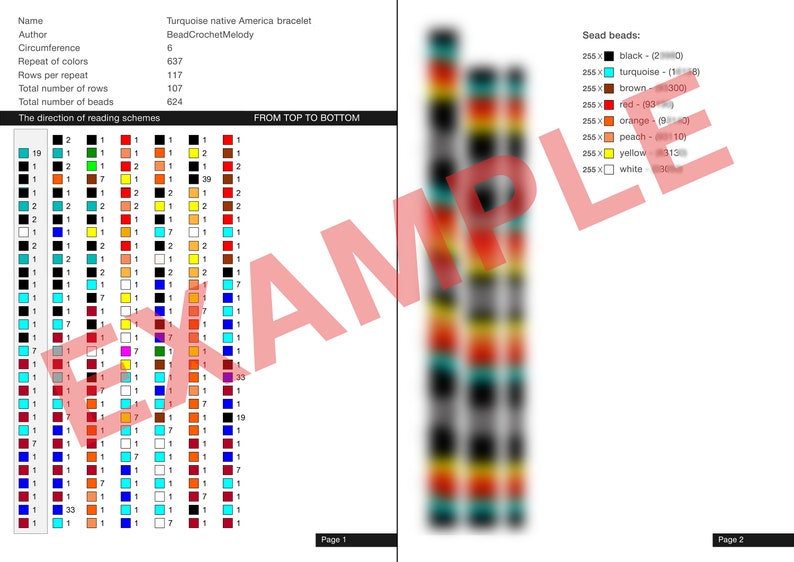 Seed bead patterns bracelet Patchwork pattern Bead crochet PDF