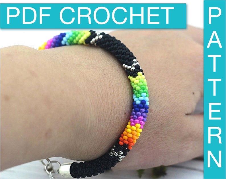 Seed bead patterns bracelet Patchwork pattern Bead crochet PDF