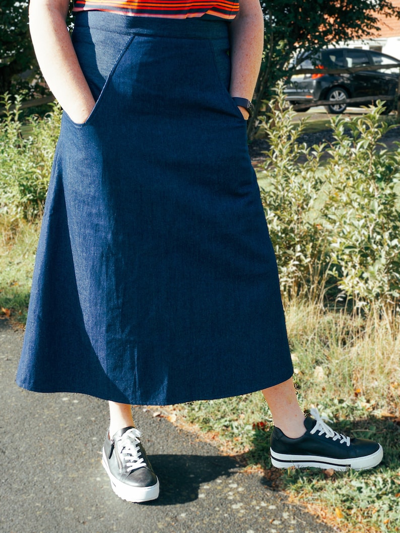 Arundel Aline Skirt PDF Sewing Pattern With Pockets Tutorial Etsy