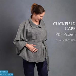 Womens Cape Sewing Pattern: Cuckfield Lined Jacket Alternative (PDF Pattern)