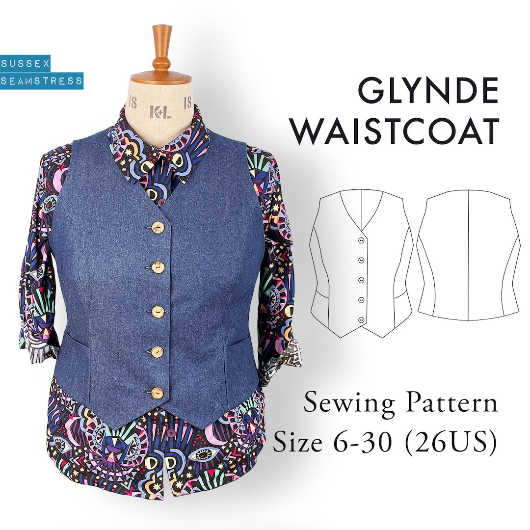Glynde Womens Waistcoat Sewing Pattern Tutorial Video Etsy