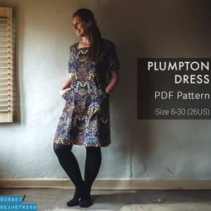 Plumpton Dress PDF Sewing Pattern: Loose Fit with Pockets (Sizes 6-30)