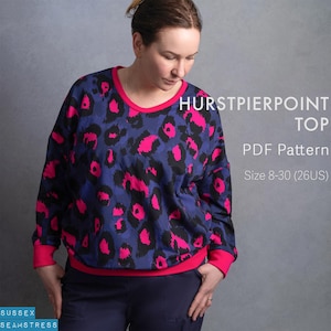 Hurstpierpoint Batwing Womens Top PDF Sewing Pattern + Tutorial Video - Digital Pattern - Size 8-30
