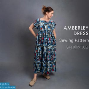 Amberley Dress Sewing Pattern + Tutorial Video - Easy Beginner Pattern - Sizes 8-22 - (SQ1798666)