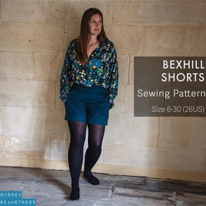 Bexhill Womens Shorts Sewing Pattern with Pockets + Tutorial Video - Sizes 6-30 - (SQ0167267)