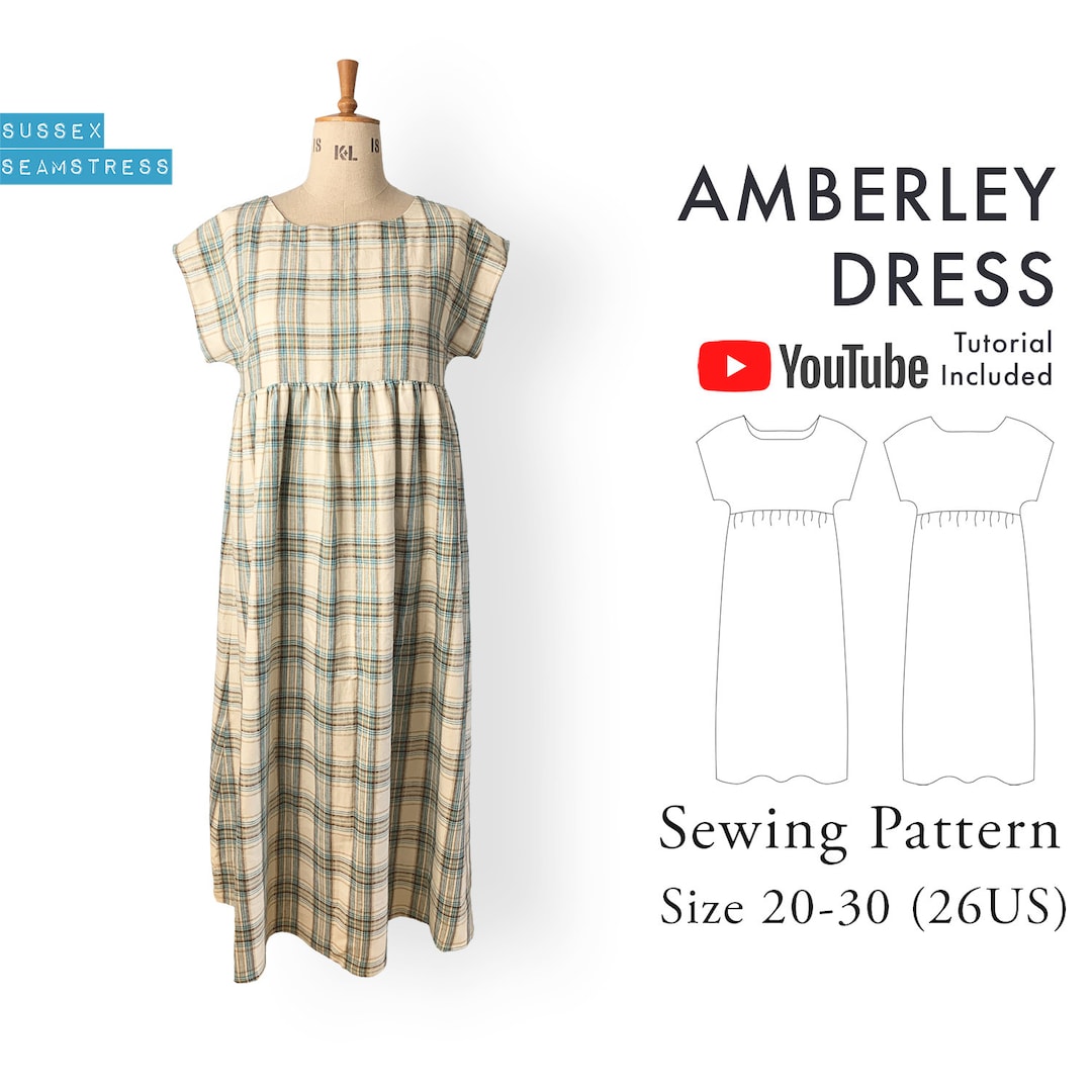 Amberley Dress ES Sewing Pattern Tutorial Video Easy Beginner Pattern ...