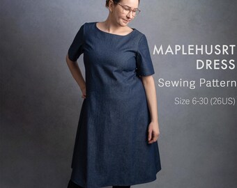 Maplehurst Dress Sewing Pattern: Asymmetric Waist, Size 6-30