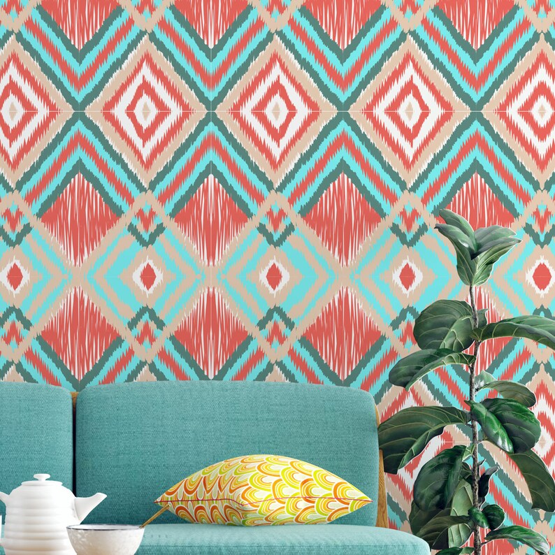 African Rhombus Removable Peel & Stick Wallpaper | Etsy