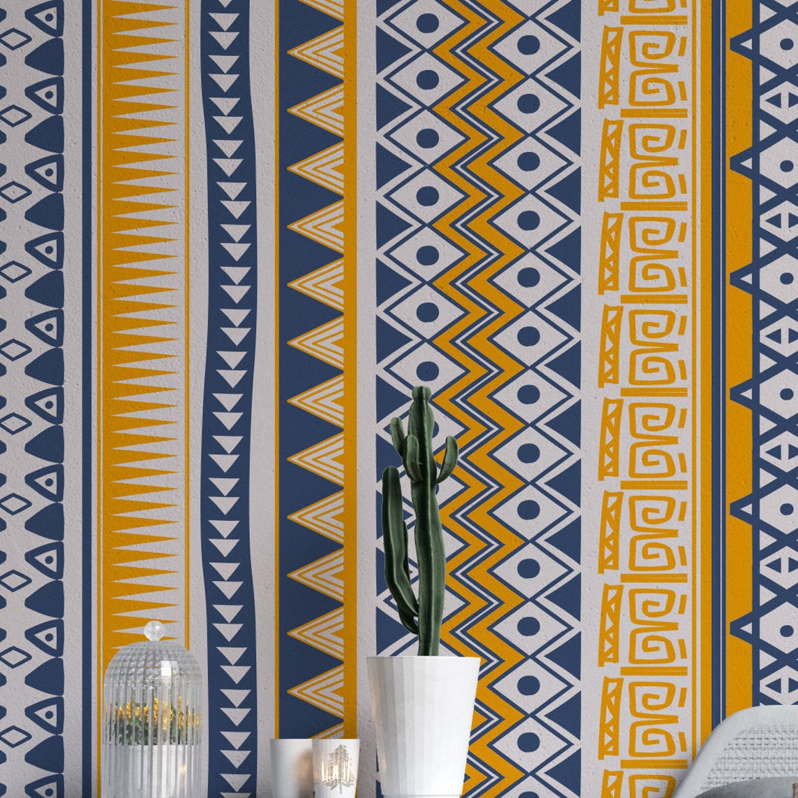 African Bold Removable Peel & Stick Wallpaper | Etsy