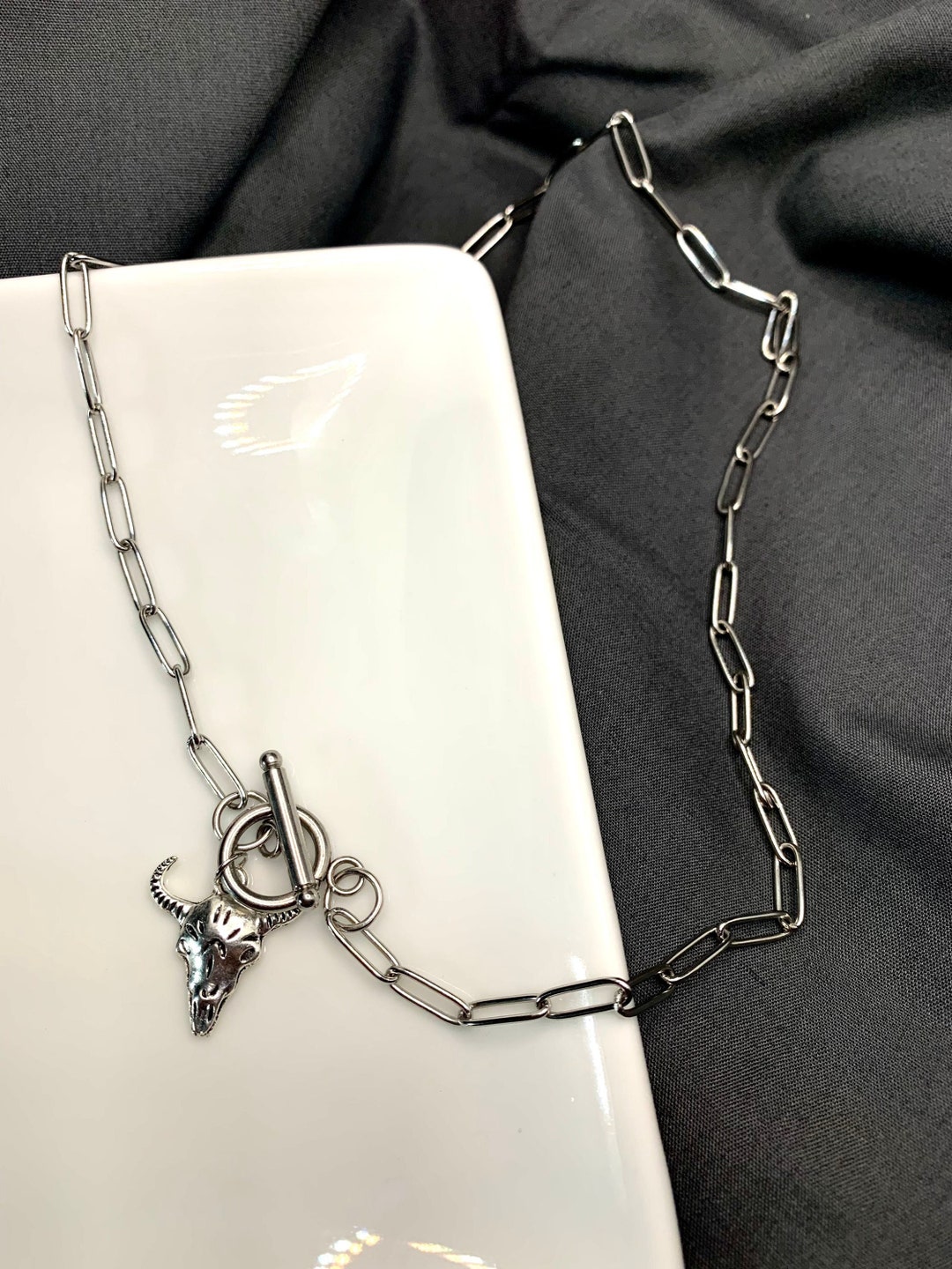 2.5mm Büroklammer Kette Gravierbar Scheibe Knebel Halskette Echt 14K