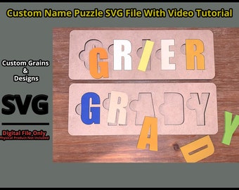 Custom Name Puzzle | A-Z & Numbers 0-9 | SVG Digital File Only