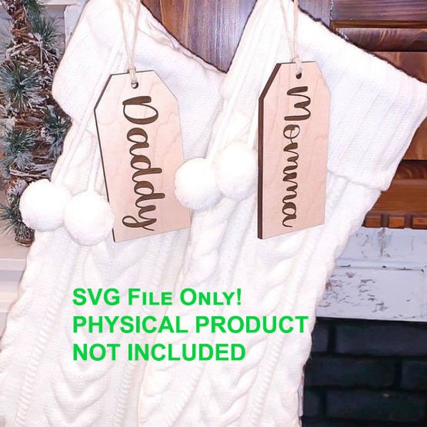 Stocking Tag SVG Digital File Only - Make Custom Stocking Tags - Instructional Video On Youtube