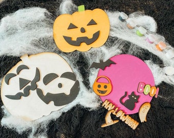 2 archivos, DIY Circle Halloween Paint Kit y Jack O Lantern DIY Paint Kit SVG File Only