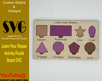 Aprender sus formas Niños Puzzle SVG Archivo Digital Solamente