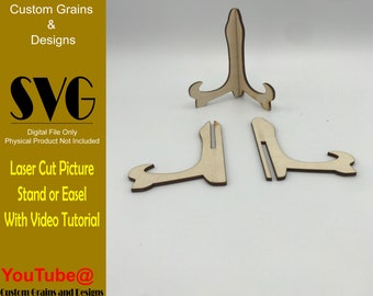 Soporte de imagen o archivo SVG de caballete - Sólo archivo digital - Soporte de imagen cortado en un archivo SVG láser