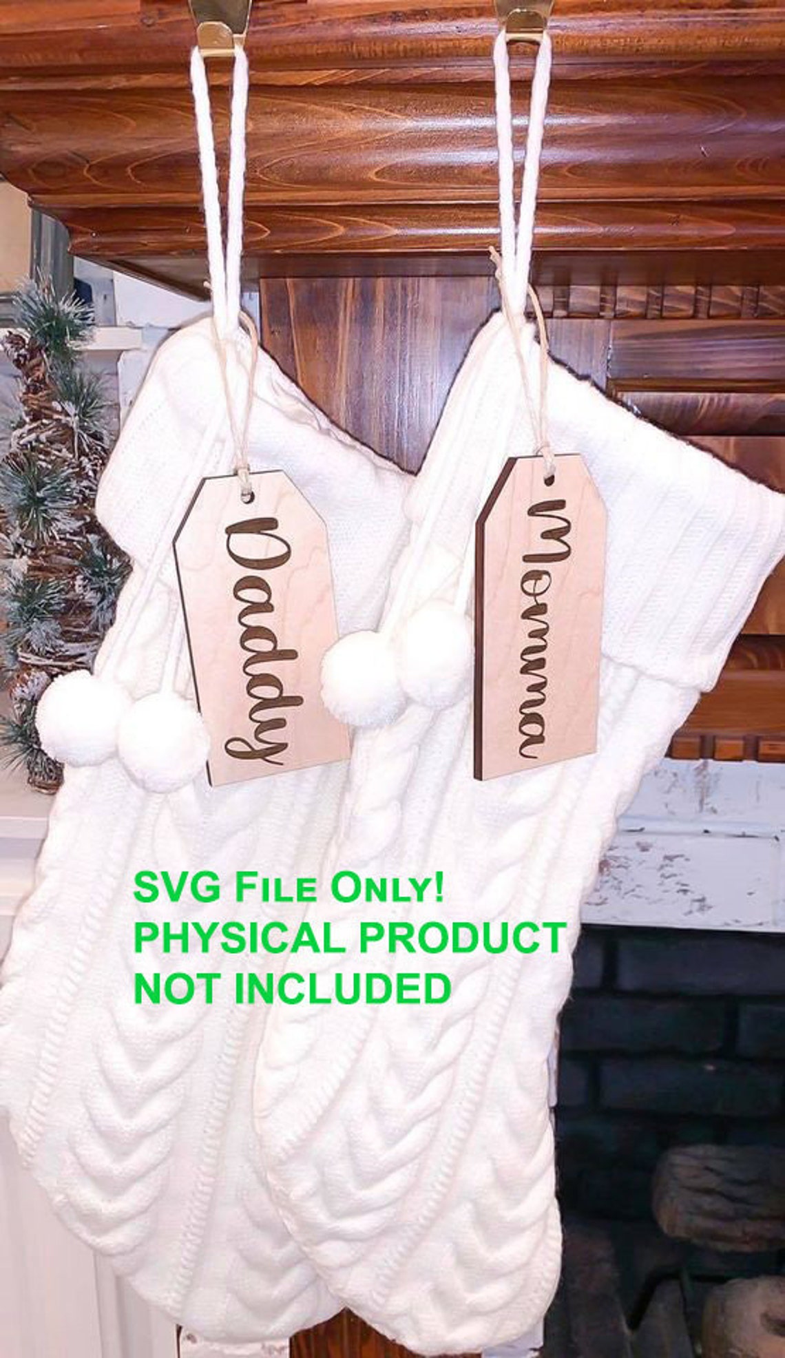 Stocking Tag SVG Digital File Only Make Custom Stocking Tags Etsy