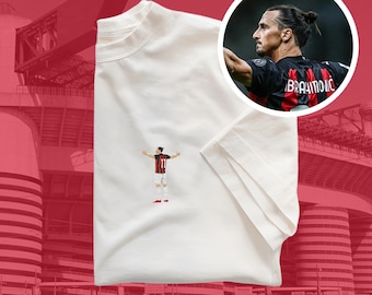 Zlatan Ibrahimović Embroidered T-Shirt | Iconic Celebration | AC Milan Legend | Multiple Colors Available