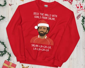 Maglione natalizio di Mo Salah: divertente maglione brutto del Liverpool FC