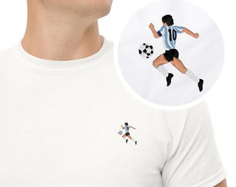 Embroidered Diego Maradona T-Shirt: Argentina Football Legend Tee