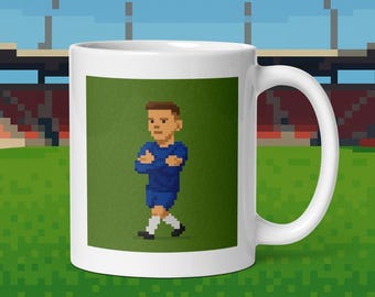 Cole Palmer Chelsea Mug: Pixel Art Football Coffee Cup - Blues Fan Gift