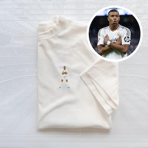 Kylian Mbappé Embroidered T-Shirt | Iconic Goal Celebration | Real Madrid Star | Multiple Colors Available