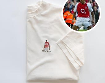 Thierry Henry Embroidered T-Shirt | Iconic Knee Slide Celebration | Arsenal Legend | Multiple Colors Available