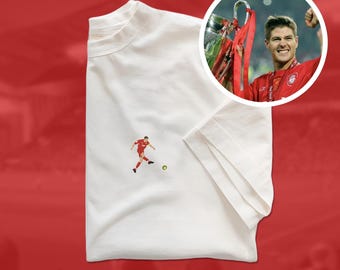 Steven Gerrard Embroidered T-Shirt: Liverpool FC Iconic Goal