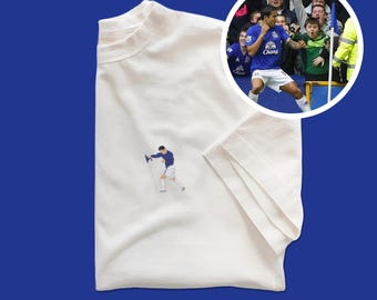Embroidered Tim Cahill T-Shirt: Everton FC Corner Flag Celebration