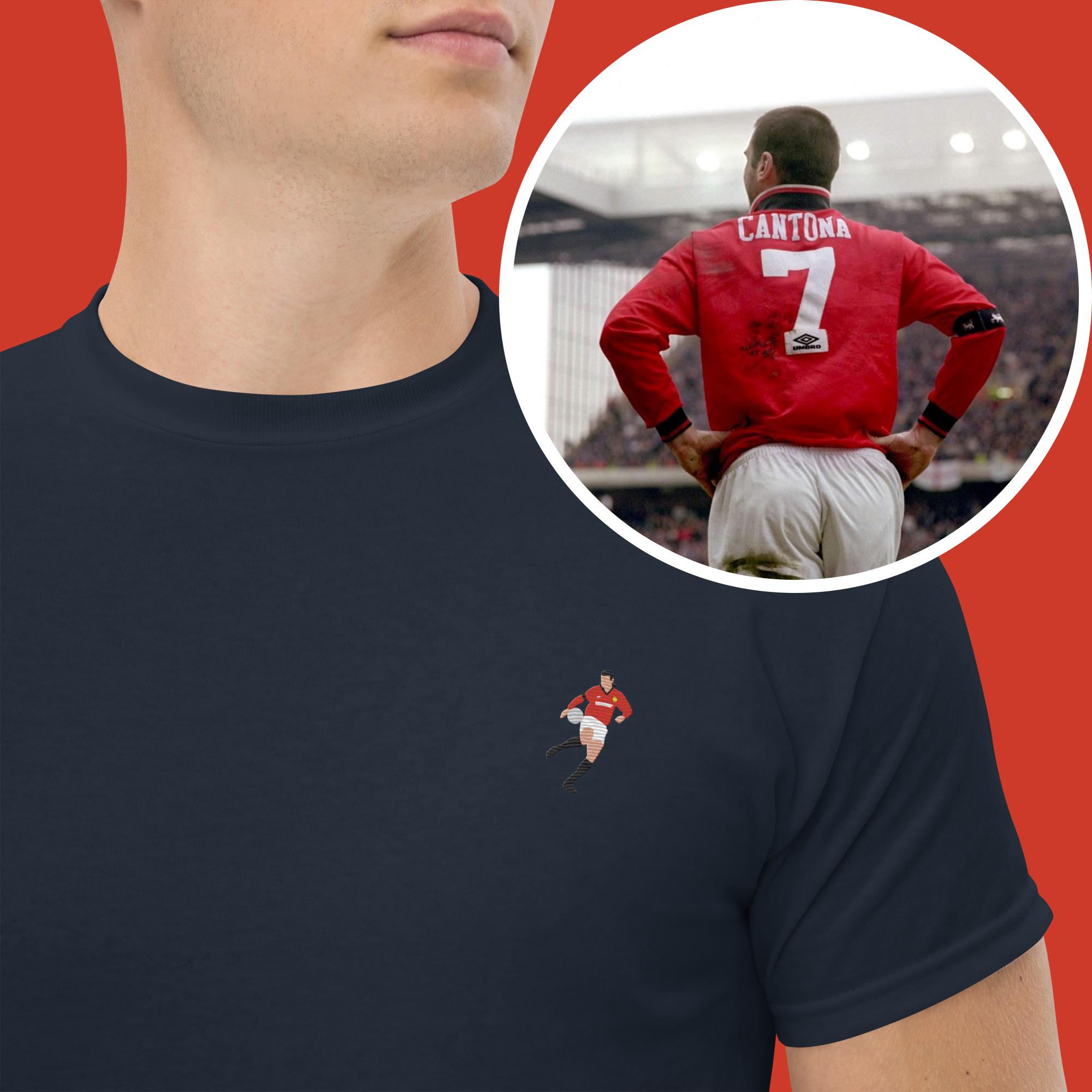 Maillot De Foot Vintage Eric Cantona - Homme Taille L, Manches Courtes, Multicolore