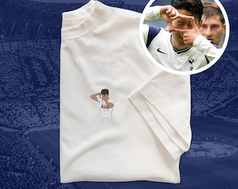 Heung-min Son Embroidered T-Shirt | Camera Celebration | Spurs Legend | Multiple Colors Available