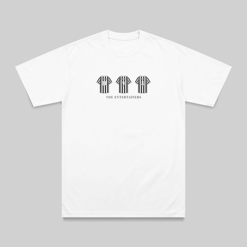 Newcastle United 'The Entertainers' Tribute T-Shirt: Shearer, Ginola, Beardsley