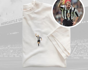 Alan Shearer Embroidered T-Shirt: Newcastle United Legend Tee