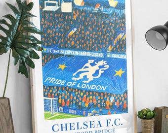 Chelsea FC Stadium Print: Stamford Bridge, Pride of London Wall Art. Perfect Blues Gifts, Chelsea Gallery Décor